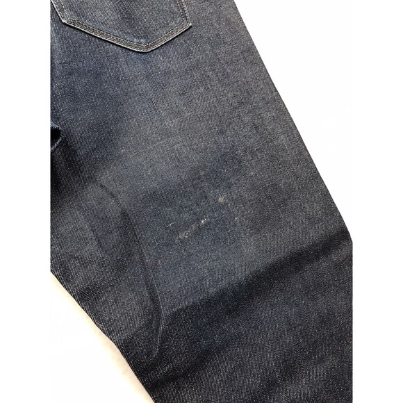UNIQLO Selvedge Jeans Men 33x27 (33/34 tag) Crop Fray Dark Kaihara Raw Wash Slim - Picture 3 of 16